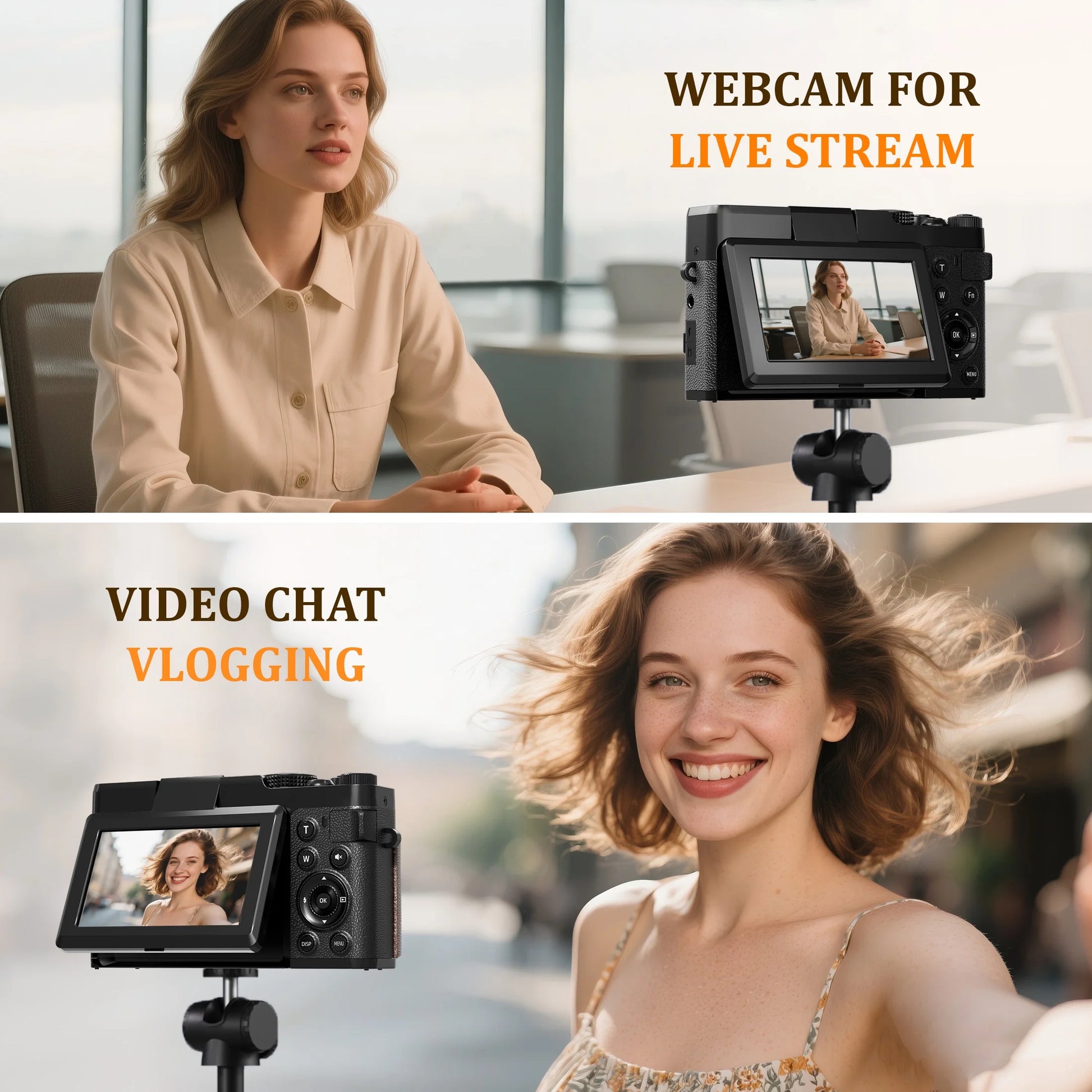 Digital Camera 4K 56MP Cameras for Photography for Youtube with 32GB SD Card